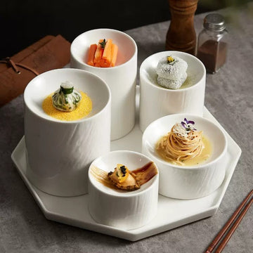 Cylindrical Plate Fusion Dish Restaurant Club Snack Dessert Bowl