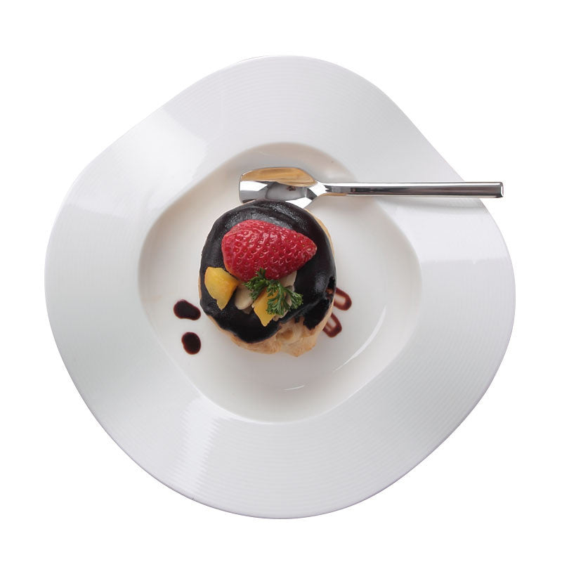 French Dessert Plate Creative Dish Molecular Cuisine Ceramic Round Cake Dish