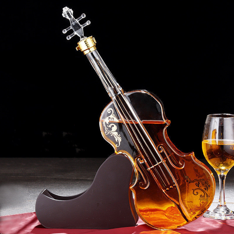 Violin Shape Glass Wine Bottle Customization, Decanter Special-shaped Creative Art And Craft Wine Bottle