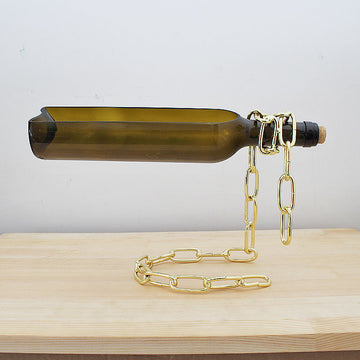 Suspended wine bottle decoration