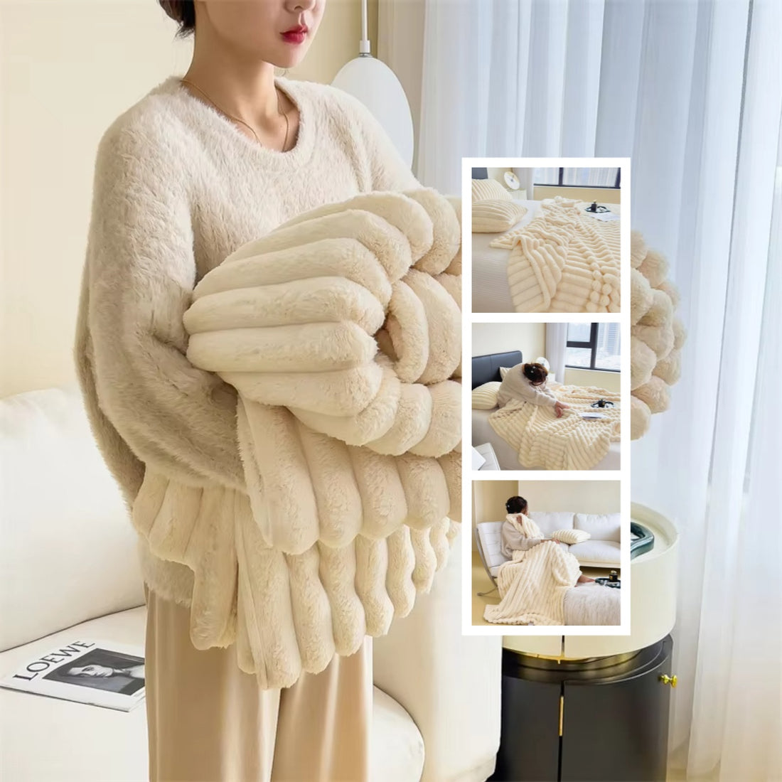 Maud Cozy Bubble Blanket- Ultra Soft Luxury Home Essential