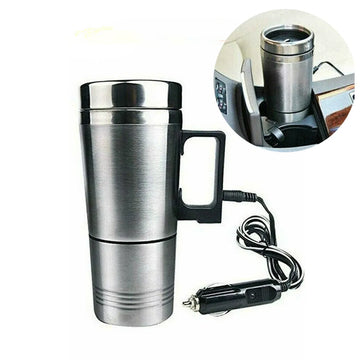 12V water heater Car Cup Electric Kettle Car Heated Mug Stainless Steel Multi-purpose Heating Water Cup Universal Car Interiors