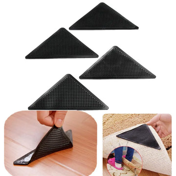 4pcs/Set Reusable Washable Rug Carpet Mat Grippers Non Slip Silicone Grip For Home Bath Living Room