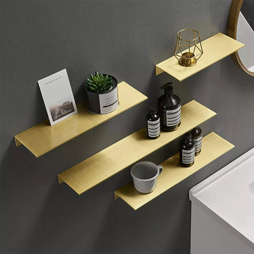 30-50CM Black White Gold Bathroom Storage Rack Shampoo Cosmetics Shelves Wall Mounted Shower Shelf Home Accessories
