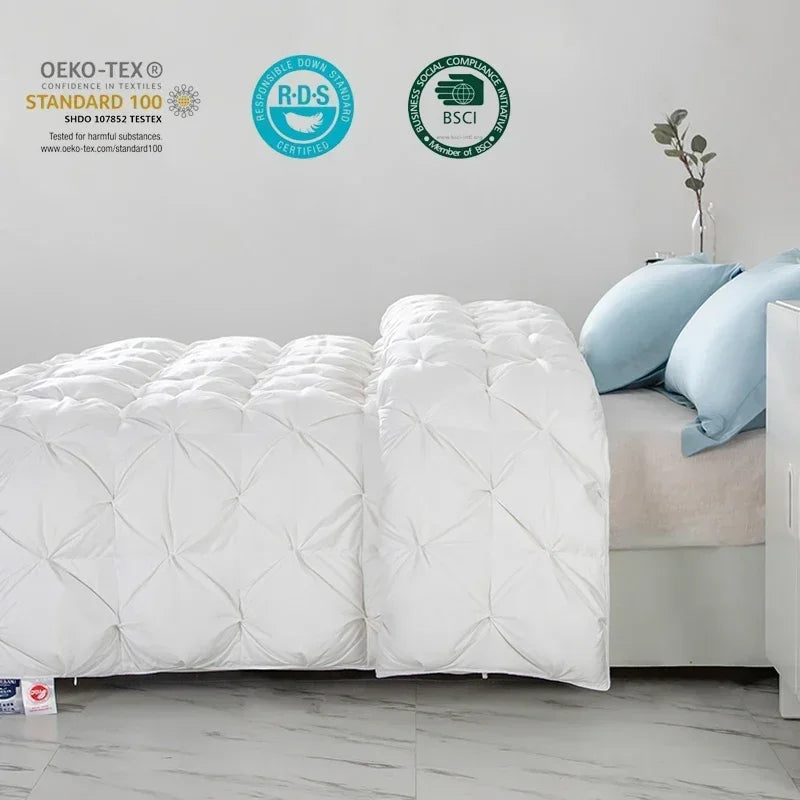 Peter Khanun White Goose Down Filler 3D Bread Duvet/Quilt/Comforter Winter Thick Luxury Blankets 100% Cotton Shell 015